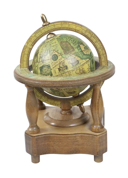 Globo de madera del viejo mundo con soporte —  Fotos de Stock