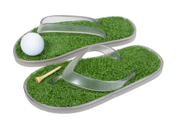 Golf Shoes with Grass — Stock Photo, Image