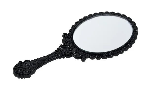 Black Intricate Hand Mirror — Stock Photo, Image