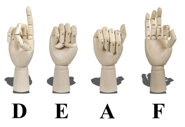 Deaf Spelled out in Sign Language — Stock Fotó