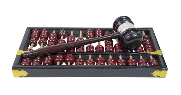 Hamer en abacus — Stockfoto