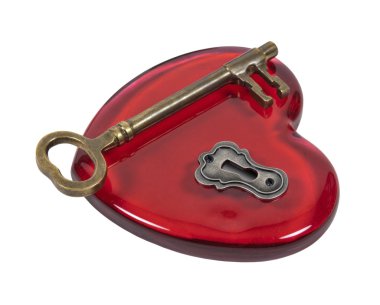 Keyhole and Lock on a Red Heart clipart