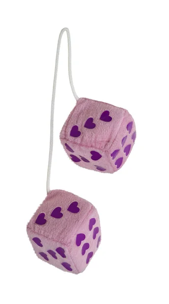 Fuzzy Pink Heart Dice — Stock Photo, Image