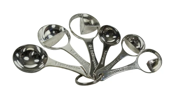 Cucchiai di misura divisi in argento — Foto Stock