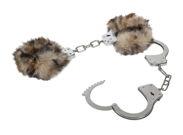 Fur-Lined Handcuffs — Stock Photo, Image