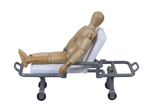 Paciente sentado em um Gurney — Fotografia de Stock