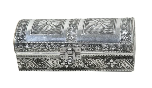 Intricate Hammered Silver Box — Stock Photo, Image
