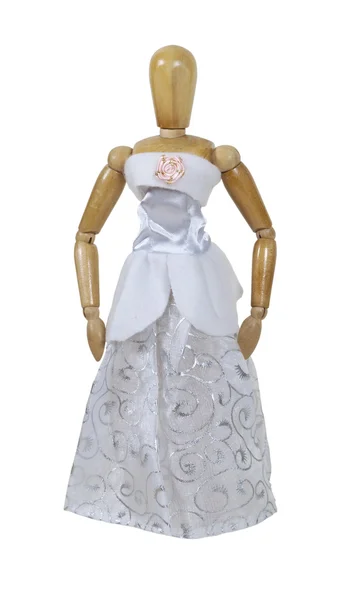 Модель в формальном белом платье — стоковое фото