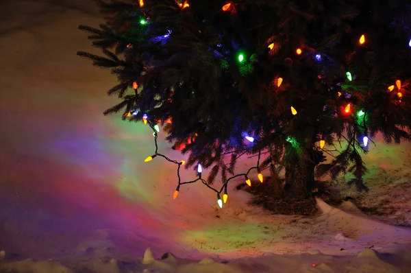 Árbol de Navidad Luces — Foto de Stock