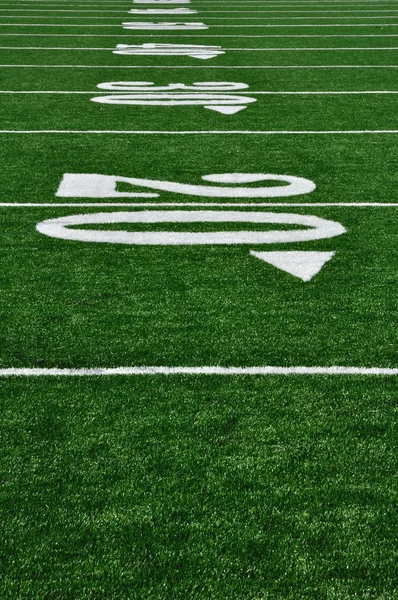 20 Yard Line sul campo di football americano — Foto Stock