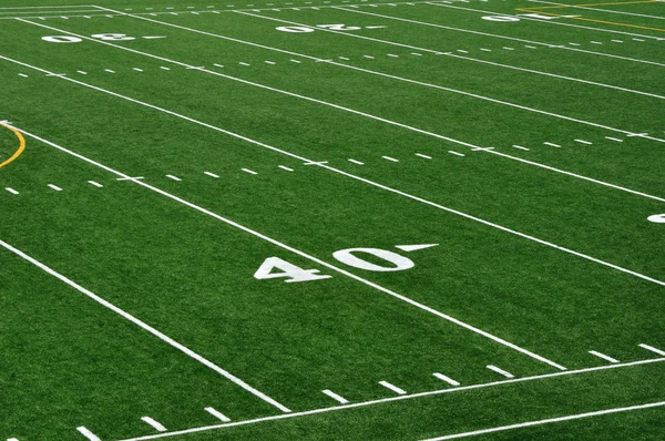 40 Yard Line en el campo de fútbol americano — Foto de Stock