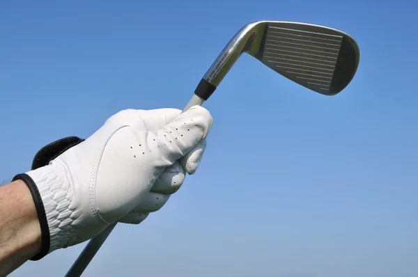 Golfista sosteniendo una plancha (Golf Club ) — Foto de Stock