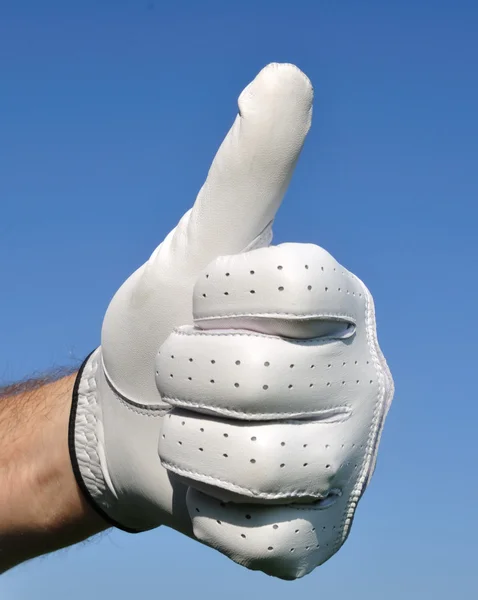 Golfer gibt Zeichen nach oben — Stockfoto