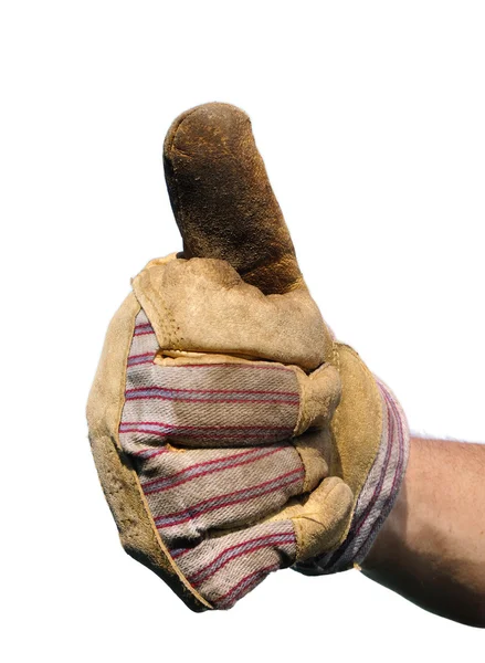 Pracovník dává palec nahoru znamení — Stock fotografie