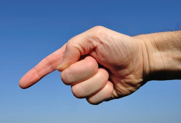 Hand Pointing Down — Stock Photo, Image