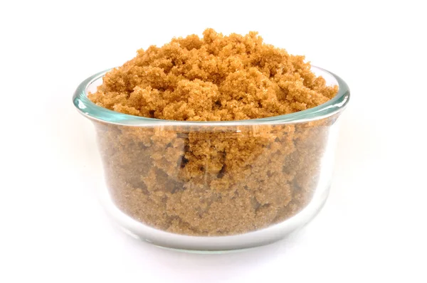 stock image Brown Sugar in a Glass Bowl