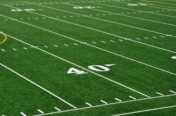 40-Yard-Linie auf amerikanischem Fußballplatz lizenzfreie Stockfotos
