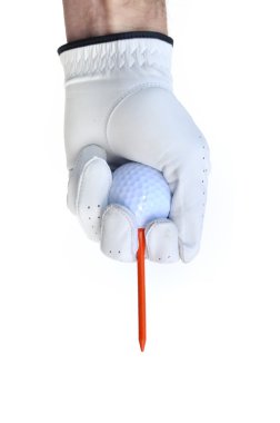 Golfer Teeing Up a Golf Ball clipart