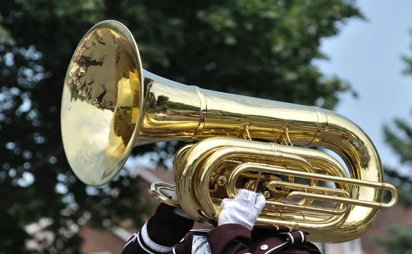 Playing Marching Tuba in Parade — Stock Photo, Image