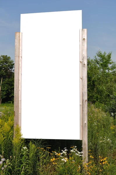 Sinal vertical em branco — Fotografia de Stock