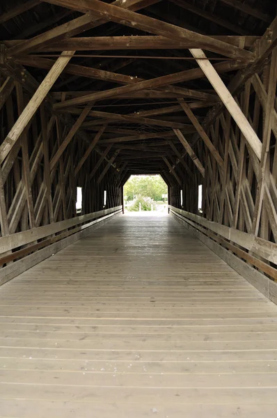Inside of Covered Bridge — Stock Photo, Image