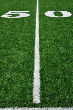 Fifty Yard Line on American Football Field clipart