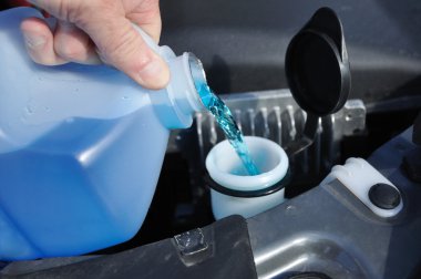 Filling the Windshield Washer Fluid clipart