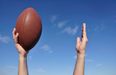 American Football Player Celebrates a Touchdown clipart