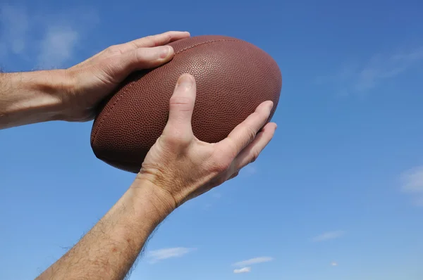 Receiver Catching an American Football Pass — Stock Photo, Image