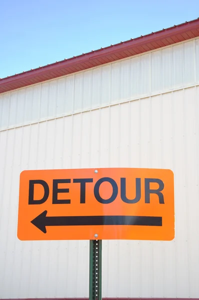 Orange Detour Sign — Stock Photo, Image
