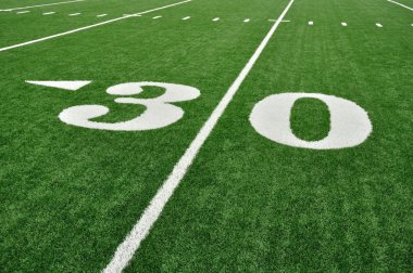 Thirty Yard Line on American Football Field clipart