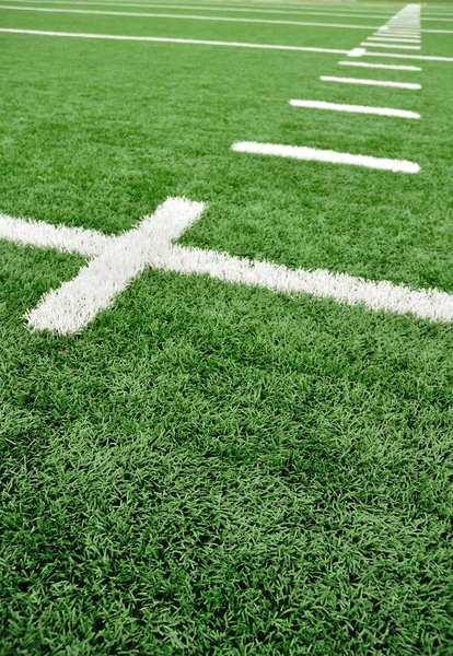 Hash Marks on American Football Field — Stok fotoğraf
