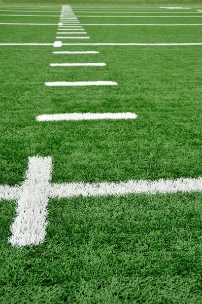 Hash Marks on American Football Field — Stok fotoğraf