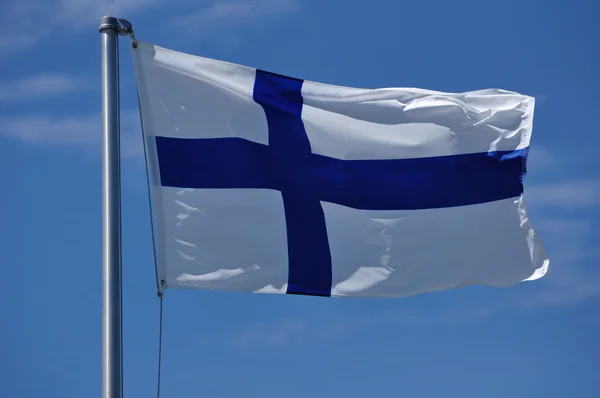 Фінський прапор — стокове фото