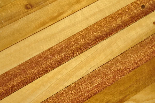 Close-up of Wood Strip Bow Deck of Wooden Boat — Stock Photo, Image