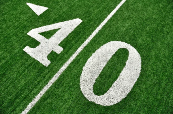 View From Above of Forty Yard Line on American Football Field — Stock Photo, Image