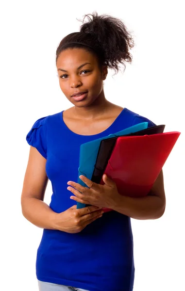 Woman with folders. — Stock Photo, Image