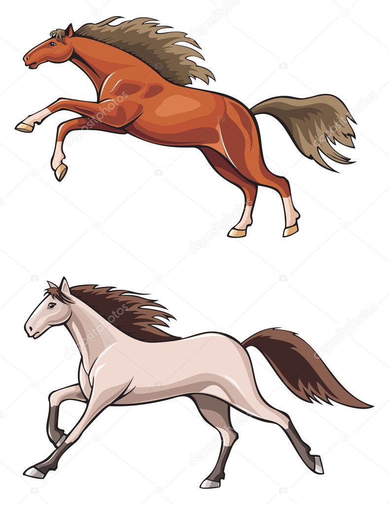 Two running horses — Stock Photo © ensiferum 5712868