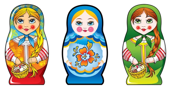Muñecas de anidación rusas - matryoshka —  Fotos de Stock