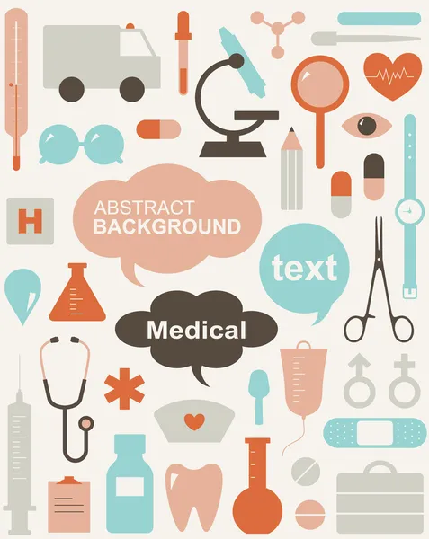 Збірка медичних тематичних іконок та попереджувальних знаків — стоковий вектор