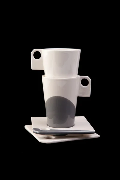 Cups on black — Stock Photo, Image