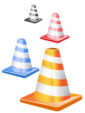 Traffic cones in a row clipart