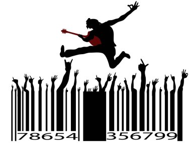 Rock music bar code clipart