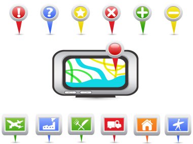 GPS and Navigation icons clipart