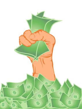 Hand holding money clipart