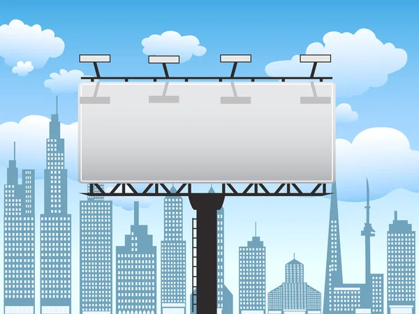 Billboard in stad, vectorillustratie — Stockvector