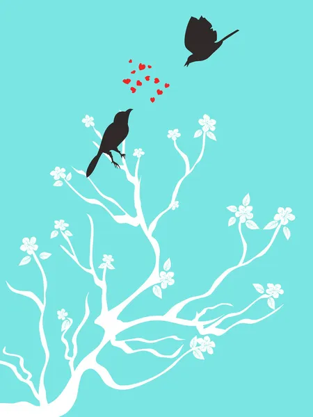 Vögel reden Liebe — Stockvektor