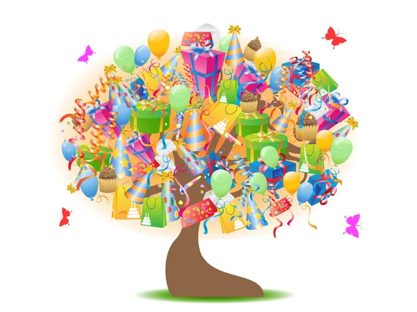 生日礼物树 — 图库矢量图片