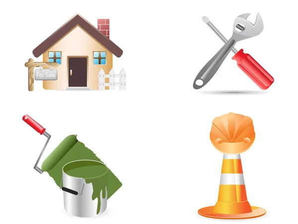Building and construction website icons — Stock Vector