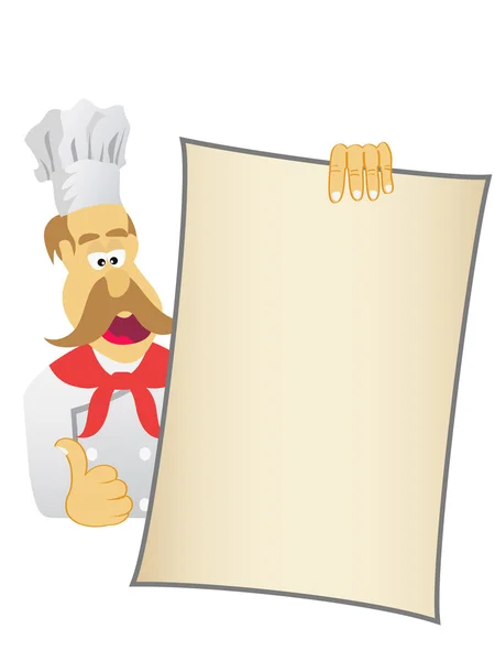 Chef showing today menu — Stock Vector
